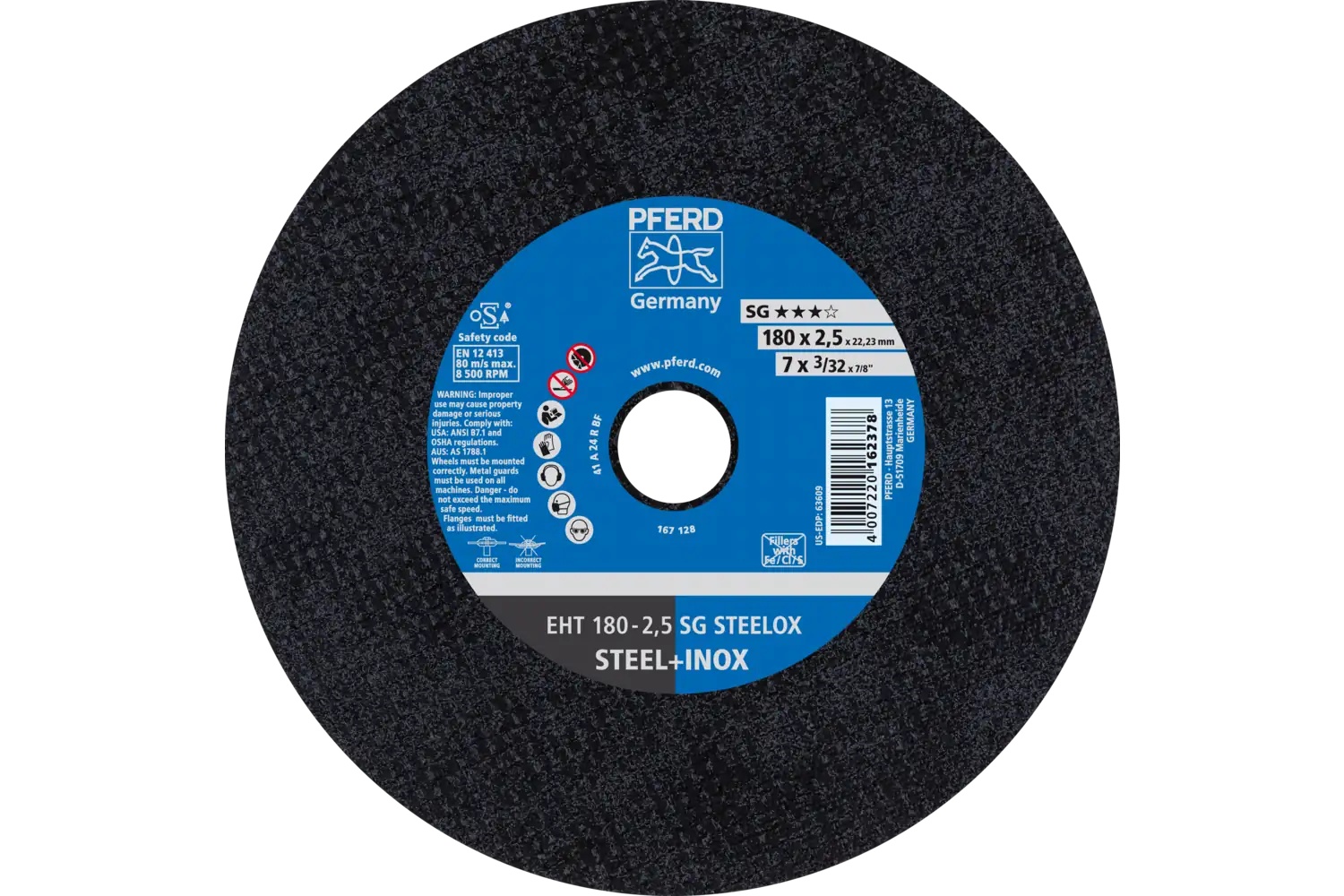 Picture of Pferd Cut-Off Wheel, 7" X 3/32 X 7/8, Sg Steelox, T1, Aluminum Oxide